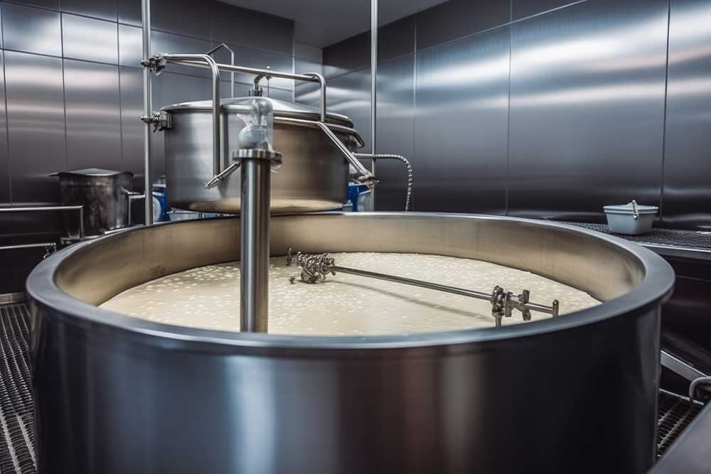 Cooking milk cheese production