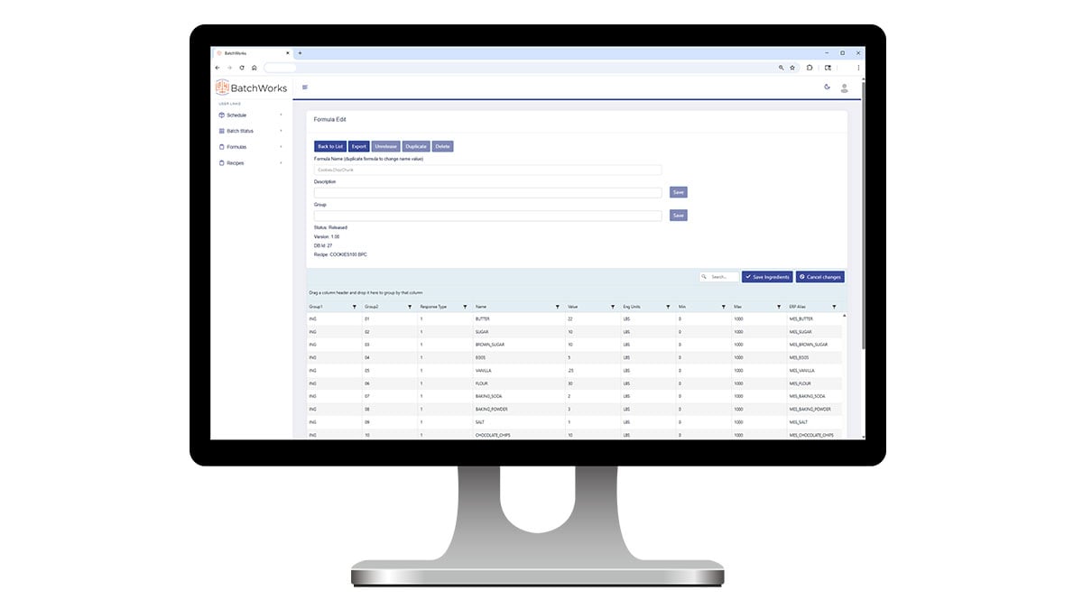 Cybertrol BatchWorks Interface Formula Edit