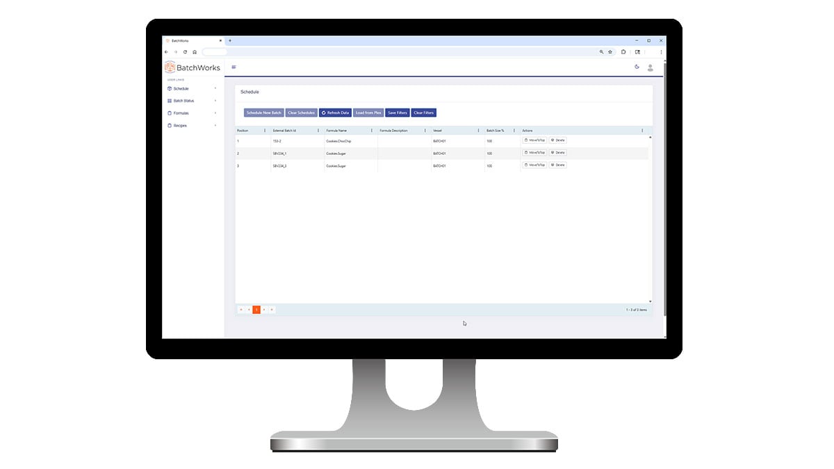Cybertrol BatchWorks Interface Schedule