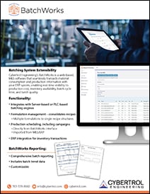 BatchWorks MES Software by Cybertrol Engineering Flyer