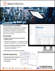 Cybertrol Engineering BatchWorks MES Batch Management Flyer