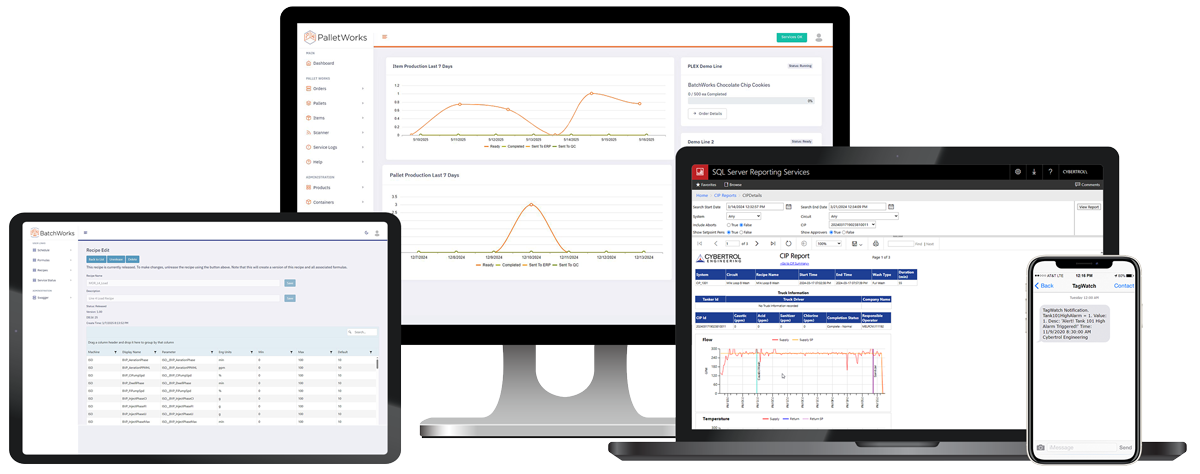 PalletWorks BatchWorks TagWatch and CIP Report Interfaces on Devices PalletWorks BatchWorks TagWatch and CIP Report Interfaces on Devices